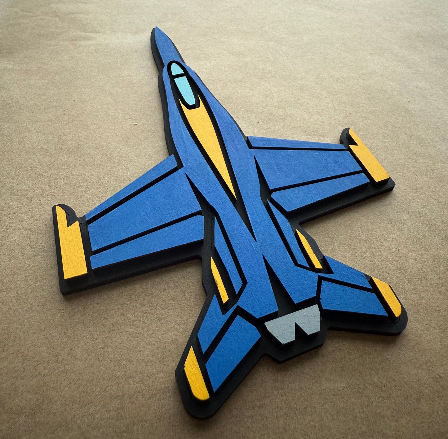 F-18 Magnet - Hand Painted Wooden Layered Magnet