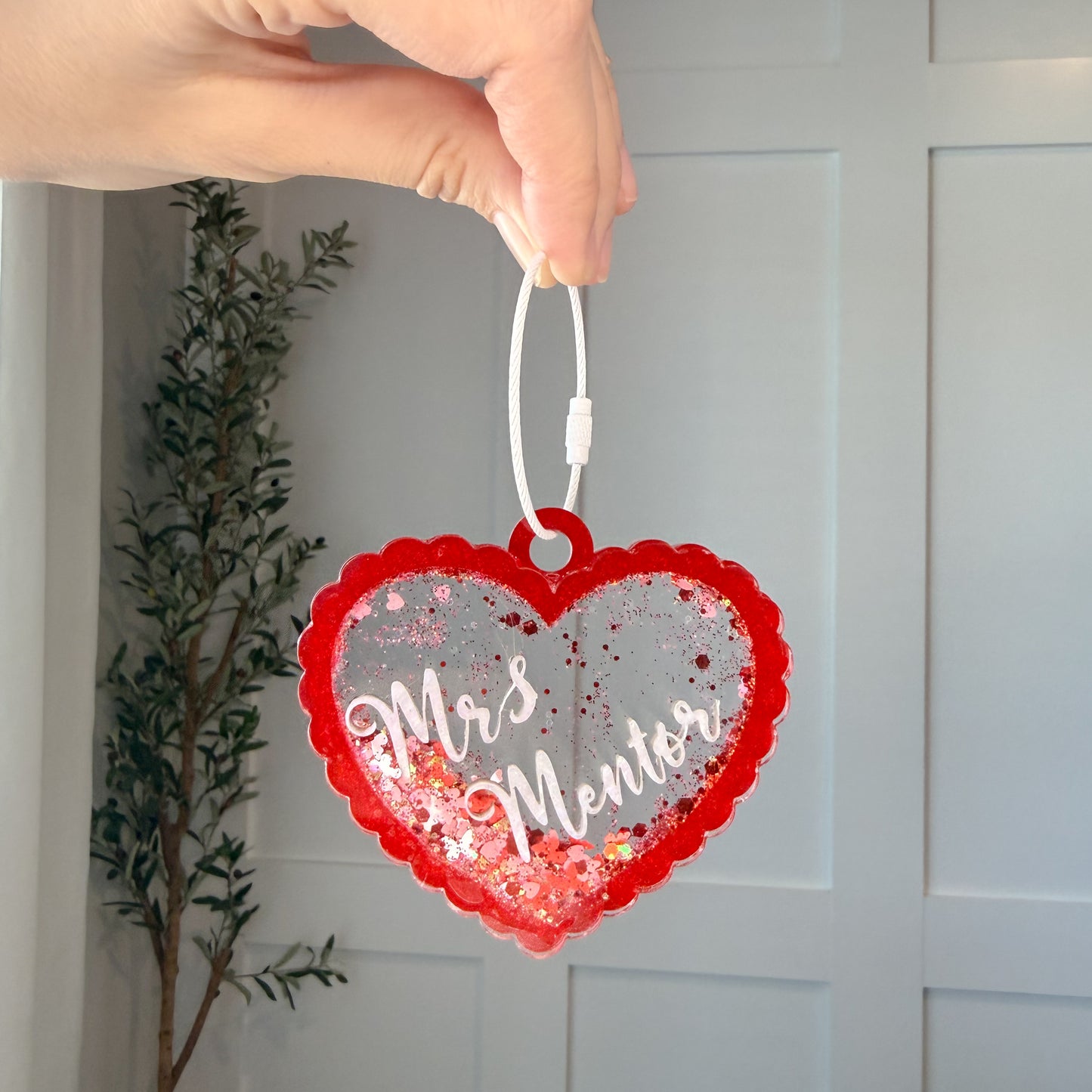 Personalized Valentine Shaker Keychain