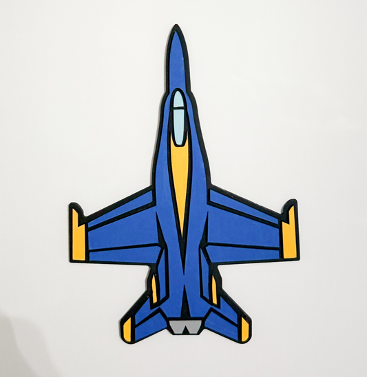 F-18 Magnet -  Hand Painted Wooden Layered Magnet